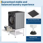 Support de piédestal robuste COZONY pour laveuse/sécheuse avec panier coulissant, patins anti-vibration réglables, capacité de 450 kg