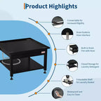 Support de piédestal robuste COZONY pour laveuse/sécheuse avec panier coulissant, patins anti-vibration réglables, capacité de 450 kg