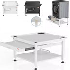 Support de piédestal robuste COZONY pour laveuse/sécheuse avec panier coulissant, patins anti-vibration réglables, capacité de 450 kg
