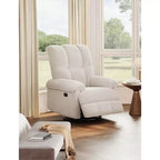Fauteuil inclinable, pivotant et berçant avec support lombaire - Fauteuil à bascule manuel en chenille pour salon, chambre à coucher ou chambre d'enfant