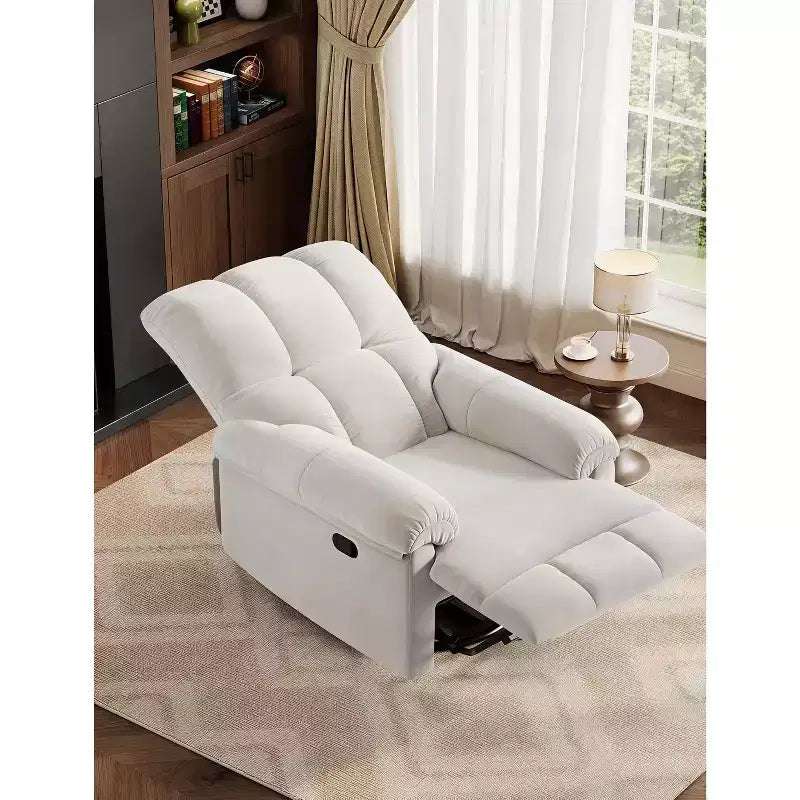 Fauteuil inclinable, pivotant et berçant avec support lombaire - Fauteuil à bascule manuel en chenille pour salon, chambre à coucher ou chambre d'enfant
