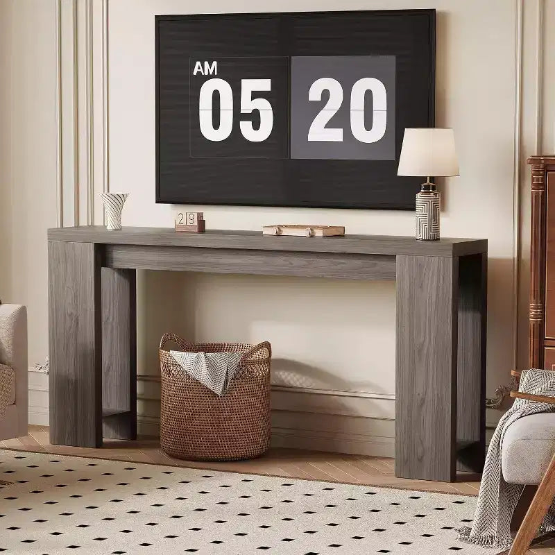 Console de ferme 70,9 pouces de long, table d'appoint rectangulaire étroite en bois pour la maison et le bureau, montage facile