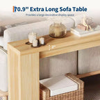 Console de ferme 70,9 pouces de long, table d'appoint rectangulaire étroite en bois pour la maison et le bureau, montage facile