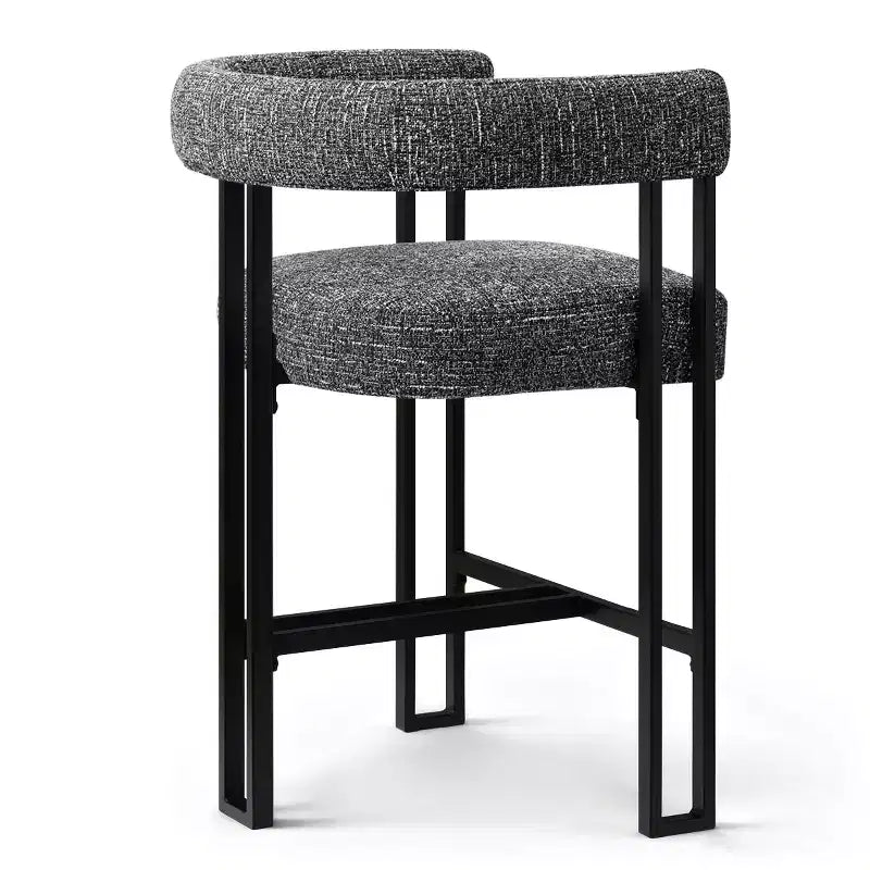 Tabourets de bar modernes de 24 po, ensemble de 8, dossier et accoudoirs incurvés, tabourets de comptoir rembourrés en tissu pour îlot de cuisine ou bar-Panipeachy