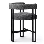 Tabourets de bar modernes de 24 po, ensemble de 8, dossier et accoudoirs incurvés, tabourets de comptoir rembourrés en tissu pour îlot de cuisine ou bar-Panipeachy