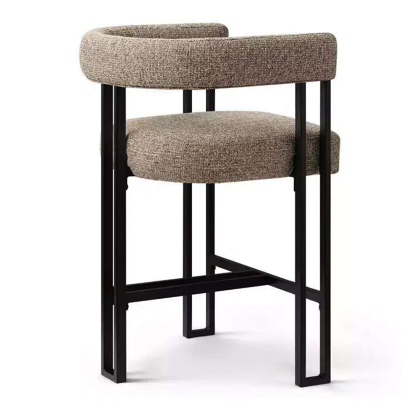 Tabourets de bar modernes de 24 po, ensemble de 8, dossier et accoudoirs incurvés, tabourets de comptoir rembourrés en tissu pour îlot de cuisine ou bar-Panipeachy