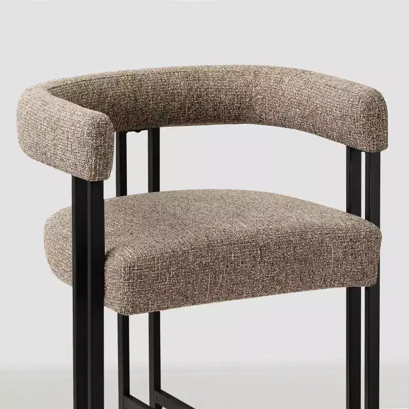 Tabourets de bar modernes de 24 po, ensemble de 8, dossier et accoudoirs incurvés, tabourets de comptoir rembourrés en tissu pour îlot de cuisine ou bar-Panipeachy