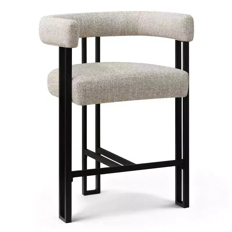 Tabourets de bar modernes de 24 po, ensemble de 8, dossier et accoudoirs incurvés, tabourets de comptoir rembourrés en tissu pour îlot de cuisine ou bar-Panipeachy
