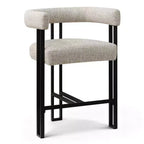 Tabourets de bar modernes de 24 po, ensemble de 8, dossier et accoudoirs incurvés, tabourets de comptoir rembourrés en tissu pour îlot de cuisine ou bar-Panipeachy