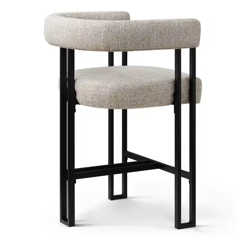 Tabourets de bar modernes de 24 po, ensemble de 8, dossier et accoudoirs incurvés, tabourets de comptoir rembourrés en tissu pour îlot de cuisine ou bar-Panipeachy