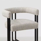 Tabourets de bar modernes de 24 po, ensemble de 8, dossier et accoudoirs incurvés, tabourets de comptoir rembourrés en tissu pour îlot de cuisine ou bar-Panipeachy