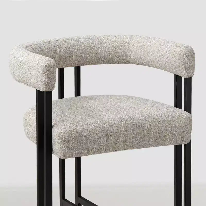 Tabourets de bar modernes de 24 po, ensemble de 8, dossier et accoudoirs incurvés, tabourets de comptoir rembourrés en tissu pour îlot de cuisine ou bar-Panipeachy