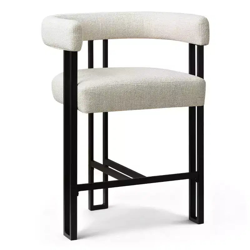 Tabourets de bar modernes de 24 po, ensemble de 8, dossier et accoudoirs incurvés, tabourets de comptoir rembourrés en tissu pour îlot de cuisine ou bar-Panipeachy