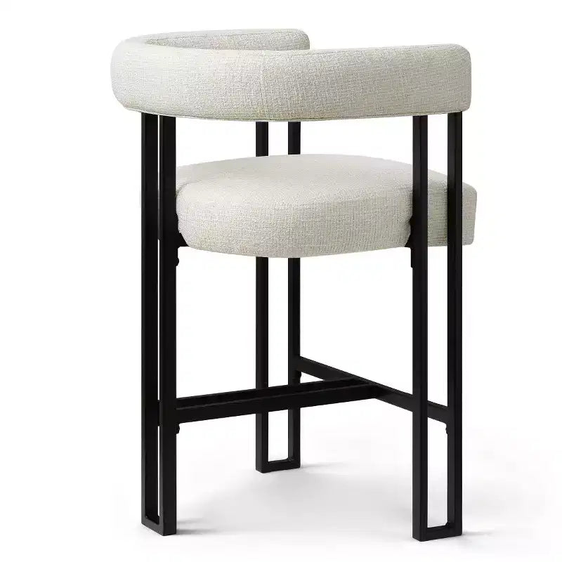 Tabourets de bar modernes de 24 po, ensemble de 8, dossier et accoudoirs incurvés, tabourets de comptoir rembourrés en tissu pour îlot de cuisine ou bar-Panipeachy
