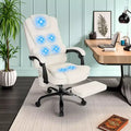 HOFFREE Chaise de bureau ergonomique moyenne avec 7 points de massage, réglable, en similicuir, supporte jusqu'à 136 kg, parfaite pour le bureau à domicile