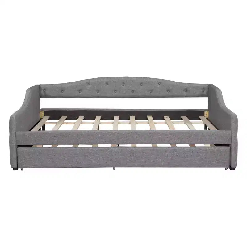 Lit de Repos Moderne en Lin Rembourré Luxystar avec Lit Gigogne