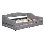 Lit de Repos Moderne en Lin Rembourré Luxystar avec Lit Gigogne