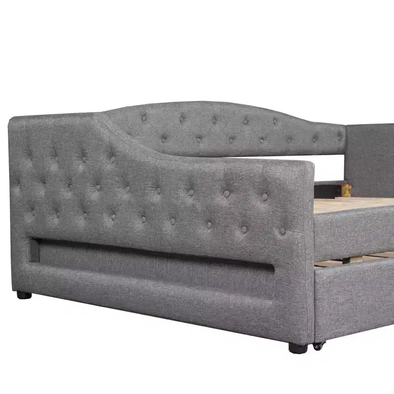 Lit de Repos Moderne en Lin Rembourré Luxystar avec Lit Gigogne