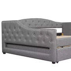 Lit de Repos Moderne en Lin Rembourré Luxystar avec Lit Gigogne