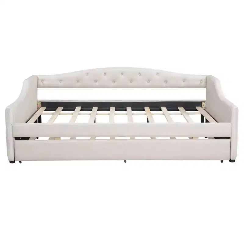 Lit de Repos Moderne en Lin Rembourré Luxystar avec Lit Gigogne