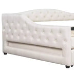 Lit de Repos Moderne en Lin Rembourré Luxystar avec Lit Gigogne