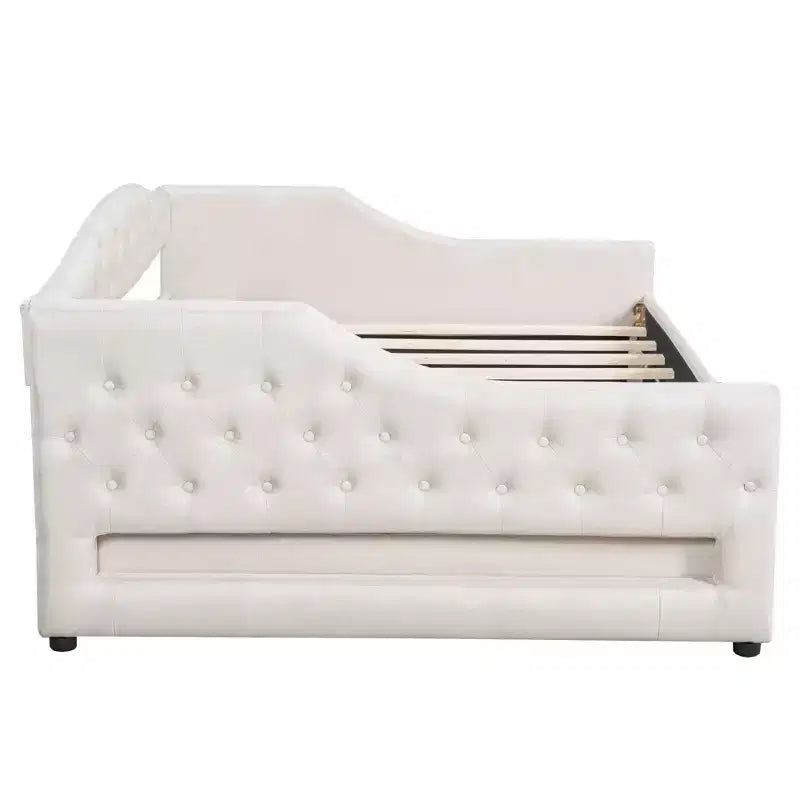 Lit de Repos Moderne en Lin Rembourré Luxystar avec Lit Gigogne