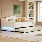 Luxystar Modern Linen Upholstered Daybed with Trundle