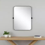 HomeRoots 36 Miroir d'appoint à cadre basculant en métal noir
