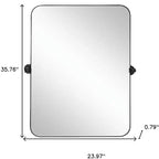 HomeRoots 36 Miroir d'appoint à cadre basculant en métal noir