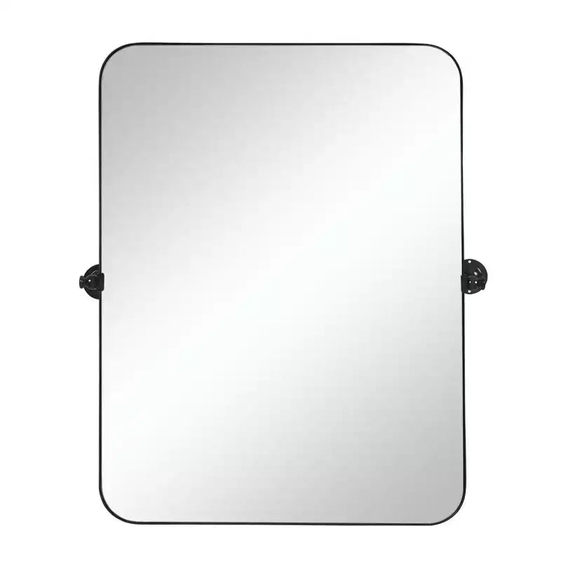 HomeRoots 36 Miroir d'appoint à cadre basculant en métal noir