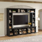 Meuble TV moderne Kaisen de GDFStudio avec étagères et porte en verre trempé