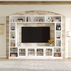 Meuble TV moderne Kaisen de GDFStudio avec étagères et porte en verre trempé