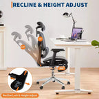 Chaise de bureau ergonomique, chaise de bureau confortable avec support lombaire haut et accoudoirs réglables en 3D, chaise pivotante pour le travail, les études, les jeux