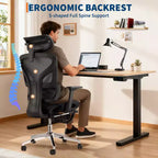 Chaise de bureau ergonomique, chaise de bureau confortable avec support lombaire haut et accoudoirs réglables en 3D, chaise pivotante pour le travail, les études, les jeux