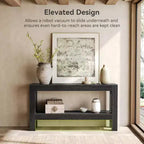 Lantine Table console noire de 160 cm, table d'entrée longue et étroite en bois avec étagères de rangement à 2 niveaux pour entrée, salon, couloir, derrière le canapé