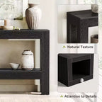 Lantine Table console noire de 160 cm, table d'entrée longue et étroite en bois avec étagères de rangement à 2 niveaux pour entrée, salon, couloir, derrière le canapé