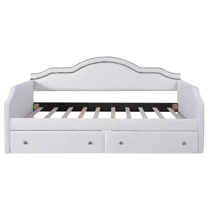 Lit de repos Luxystar tapissé en velours avec 2 tiroirs