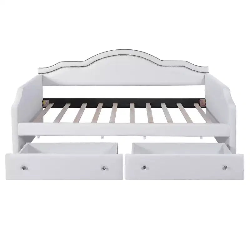 Lit de repos Luxystar tapissé en velours avec 2 tiroirs