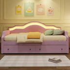 Lit de repos Luxystar tapissé en velours avec 2 tiroirs