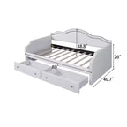 Lit de repos Luxystar tapissé en velours avec 2 tiroirs