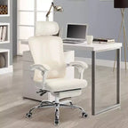 Chaise de bureau ergonomique avec repose-pieds rétractable, dossier haut en maille avec appui-tête et support lombaire réglables, fauteuil d'ordinateur inclinable
