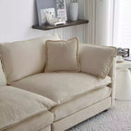 MAYEERTY Canapé de salon moderne rembourré et profond 2 places avec 4 oreillers pour salon, beige