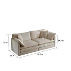 MAYEERTY Canapé de salon moderne rembourré et profond 2 places avec 4 oreillers pour salon, beige