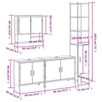 vidaXL Ensemble de meubles de salle de bain avec étagère 4 pcs Bois d'ingénierie Rangement moderne