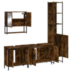 vidaXL Ensemble de meubles de salle de bain avec étagère 4 pcs Bois d'ingénierie Rangement moderne