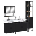 vidaXL Ensemble de meubles de salle de bain avec étagère 4 pcs Bois d'ingénierie Rangement moderne