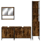 vidaXL Ensemble de meubles de salle de bain avec étagère 4 pcs Bois d'ingénierie Rangement moderne