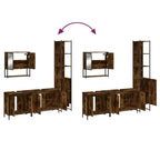 vidaXL Ensemble de meubles de salle de bain avec étagère 4 pcs Bois d'ingénierie Rangement moderne