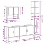vidaXL Ensemble de meubles de salle de bain avec étagère 4 pcs Bois d'ingénierie Rangement moderne