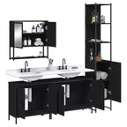 vidaXL Ensemble de meubles de salle de bain avec étagère 4 pcs Bois d'ingénierie Rangement moderne